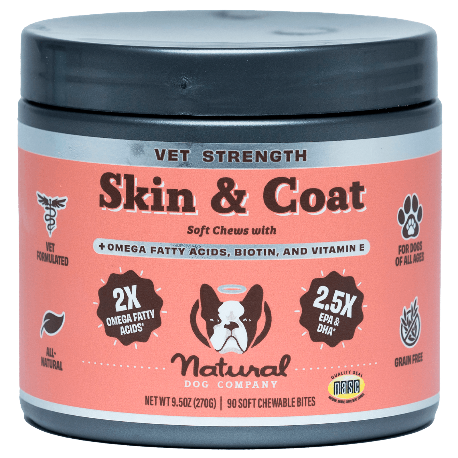 Vet Strength Skin & Coat Supplement jar